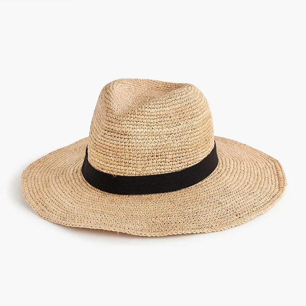 J.Crew Womens Wide-Brim Packable Straw Hat (Size Medium Large)