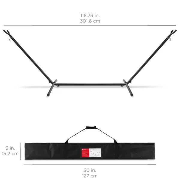 Best Choice Products 2-Person Brazilian-Style Cotton Double Hammock Bed w/ Carrying Bag, Steel Stand, Rainbow