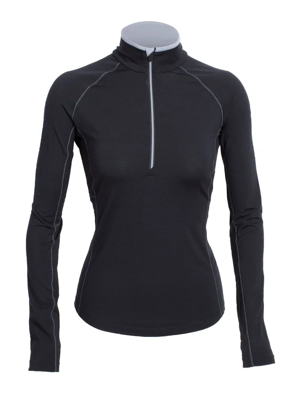 Icebreaker Women's Zone Long Sleeve Half Zip Top - Black, Size M by Campman