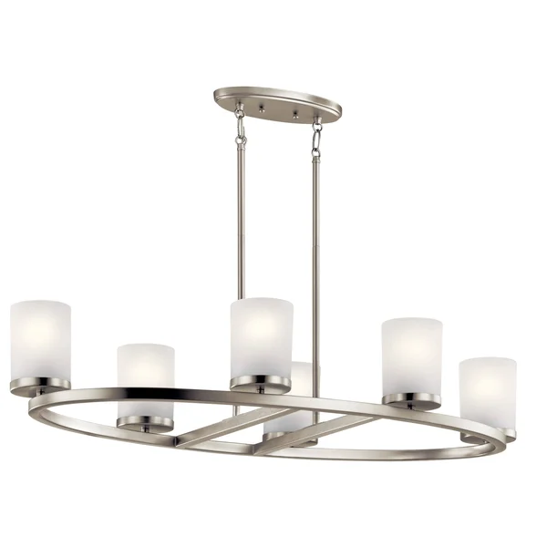 Kichler 44038NI Daimlen 6 Light Oval Chandelier Brushed Nickel - 10.00 x 4.50
