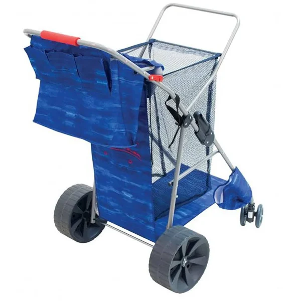 Rio Brands Deluxe Wonder Wheeler Portable Folding Outdoor Utility Cart - Blue