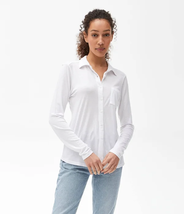 Michael Stars Harley Long Sleeve Button Up Top Medium