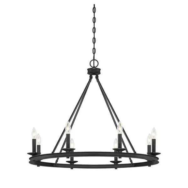 Aramis 8-Light Wagon Wheel Chandelier Finish: Satin Nickel