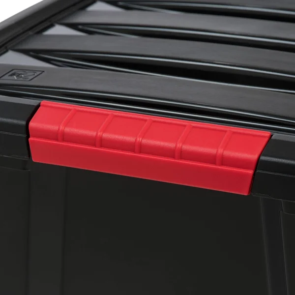 Iris 32 Quart Stack & Pull Box - 6 Pack, Black