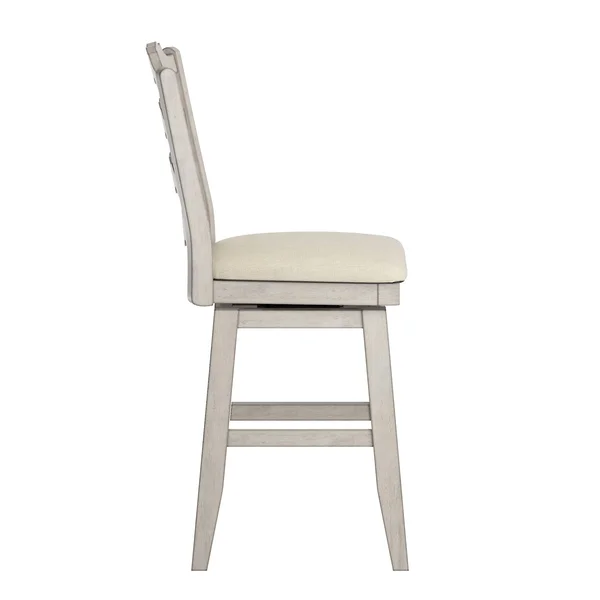 24x22 South Hill French Ladder Back Swivel Counter Height Barstool White - Inspire Q
