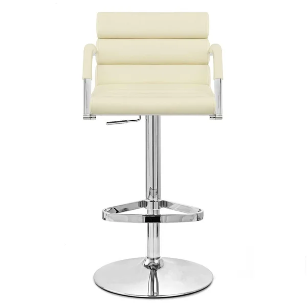 Zuri Cream Ego Adjustable Height Swivel Bar Stool with Chrome Base