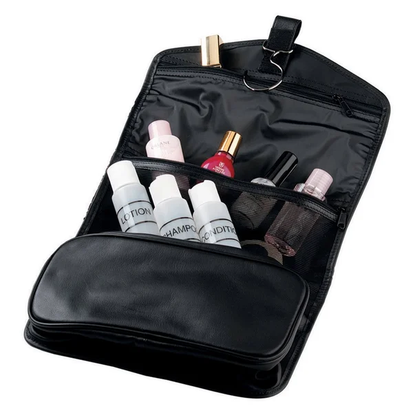 Royce Leather Hanging Toiletry Bag (Black)