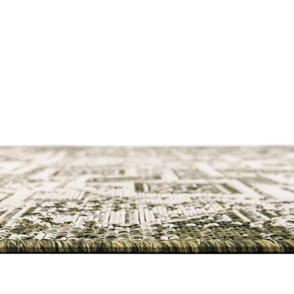 Outdoor Aztec Green 10 ft Round Round Area Rug Indoor Outdoor Rug