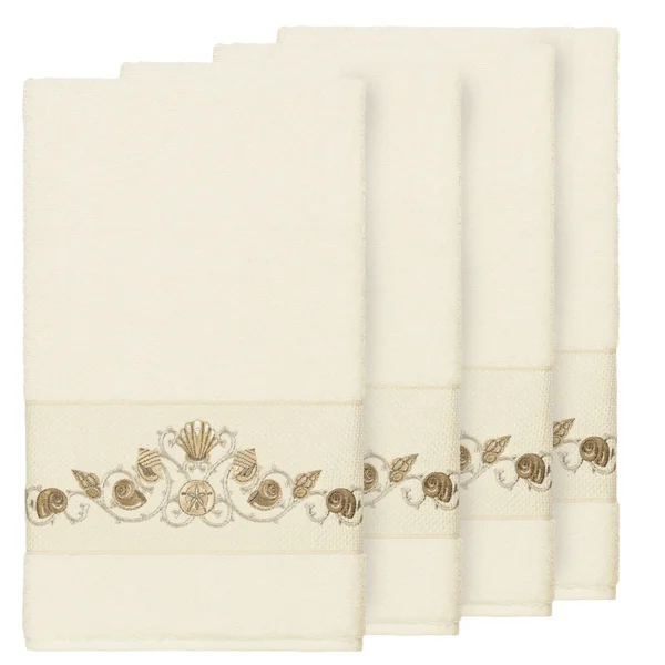 Linum Home Textiles Bella Embellished Turkish Cotton Bath Towel Cream