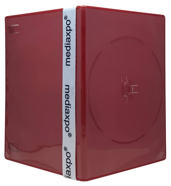 CheckOutStore 100 Slim Solid Red Color Single DVD Cases 7mm