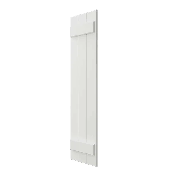 Ekena Millwork CWB12X026UNC 12x22W x 26x22H Exterior Three Board (2 Batten) Composite Board-n-Batten Shutters (Per Pair) - Unfini