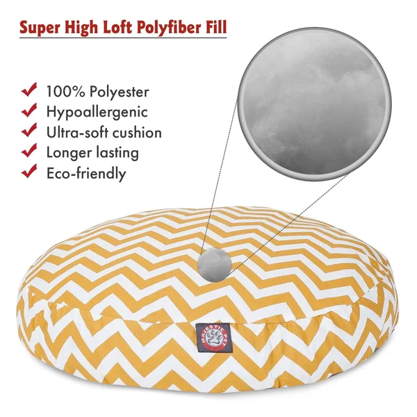 Majestic Pet Chevron Yellow Small Round Pet Bed