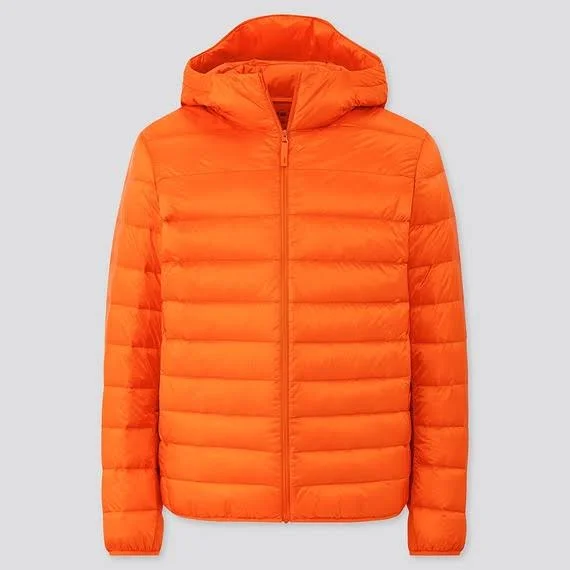 Uniqlo Men's Ultra Light Down Puffer Parka, Orange, XL