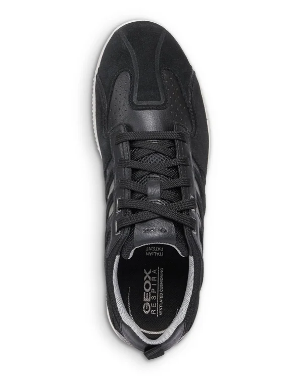 Geox Leather & Suede Sneaker, 41, Black