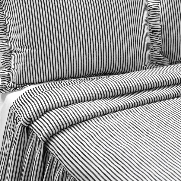 The Gray Barn Lazy Acres Ticking Stripe Bedspread Set - Blush - Twin