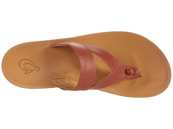 Olukai Women's Kaekae Ko&o Sandal - 9 - Red Sea Salt/golden Sand