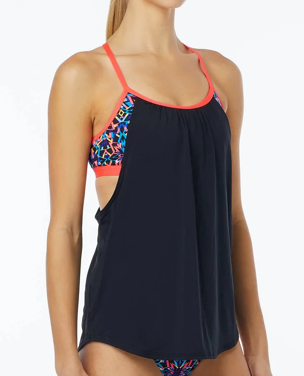 TYR Women's Carnivale Shea 2 in 1 Tank M Black, Multi