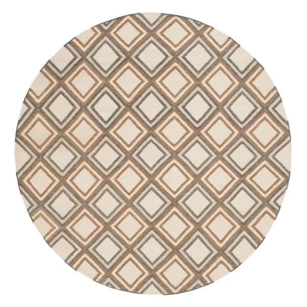 Safavieh Dhurries Ivory, Blue Area Rug; 5' x 8'