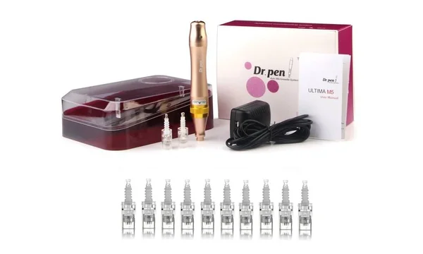 Dr. Pen M5 Derma Pen Rechargeable Microneedle System for Anti Aging + 10 Nano Cartridges