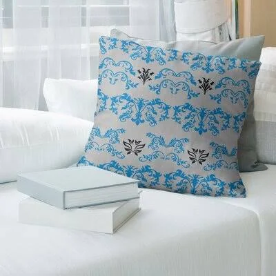 Carolina Football Baroque Square Pillow Cover East Urban Home Color: Gray/Blue/Black, Size: 20x22 x 20
