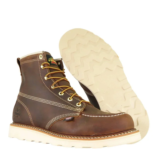 Men's Thorogood 814-4203 American Heritage 6x22 Moc Toe Wedge Boots - Brown 10 - M