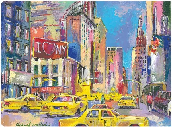 New York Taxi Canvas Print by Richard Wallich 32x24 Fineartcanvas