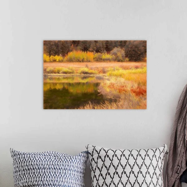 Autumn Pond, Canvas Wall Art, 24x16, Great Big Canvas