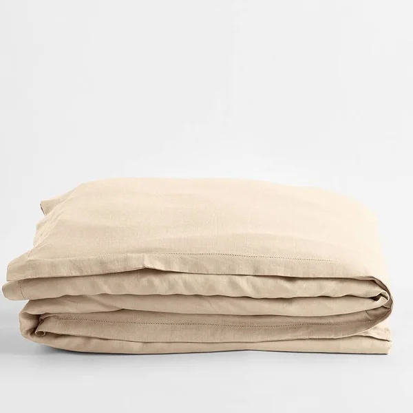 The Company Store Legends Hotel Relaxed Cinder Solid Queen Linen Duvet Cover