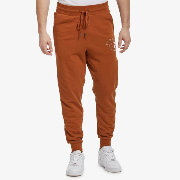 Men's Split Logo Jogger, Caramel, Size Large, True Religion