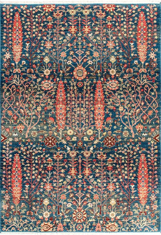 nuLOOM Rugs Dasilva Gabbeh Fringe Blue 8& x 10& Area Rug