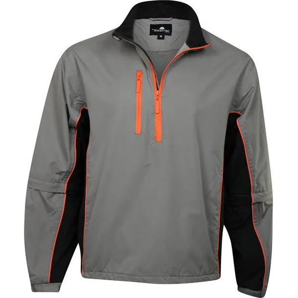Weather Company Microfiber ¼ Zip Windshirt Pullover - Gray/Black/Orange - Size: XXL
