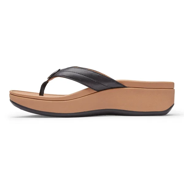 Women's Vionic Pilar Platform Thong Sandal - Size: 11, Black