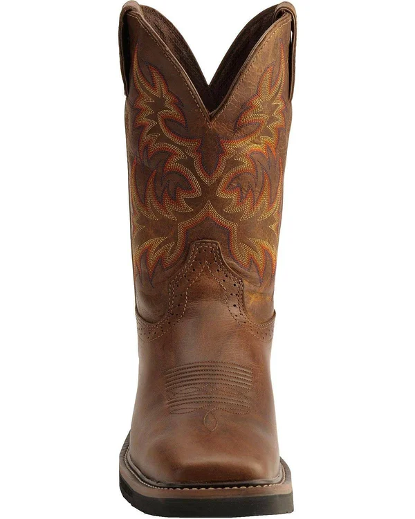 Justin Men's Rugged Tan Cowhide Stampede Work Boots