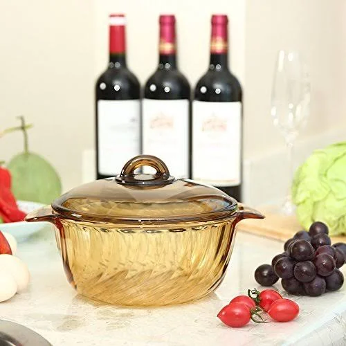 YITA Made in France 3.8L Round Stewpot with Glass Cover for Cooking Soup, Frying, Steaming, Deep Frying, Boiling and More