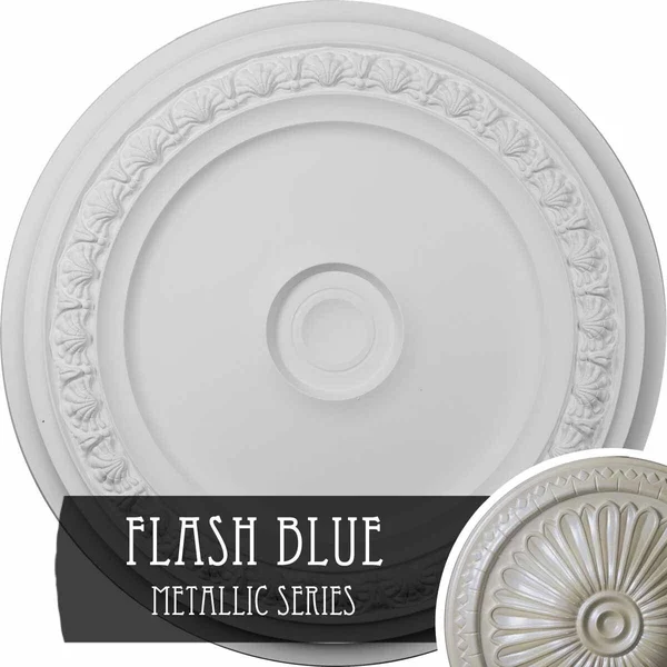 31 1/8x22OD x 1 1/2x22P Carlsbad Ceiling Medallion (Fits Canopies Up to 5 1/2x22) - Hand-Painted Flash Blue