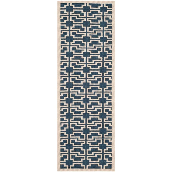 Safavieh Courtyard CY6015-268 7&10x22 x 7&10x22 Square Navy - Beige Area Rug