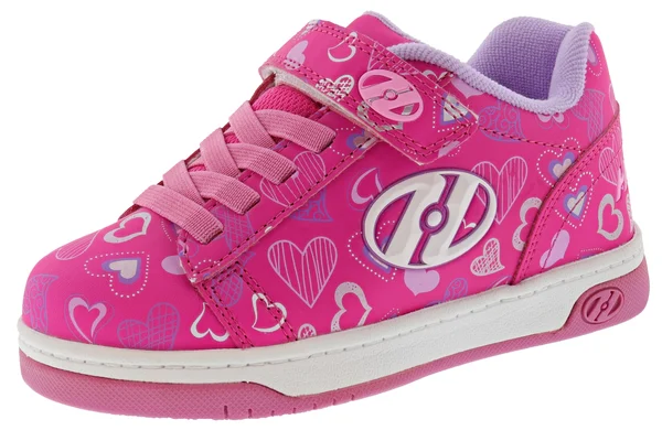 Heelys Unisex Children's Dual Up X2, Hot Pink/White/Hearts