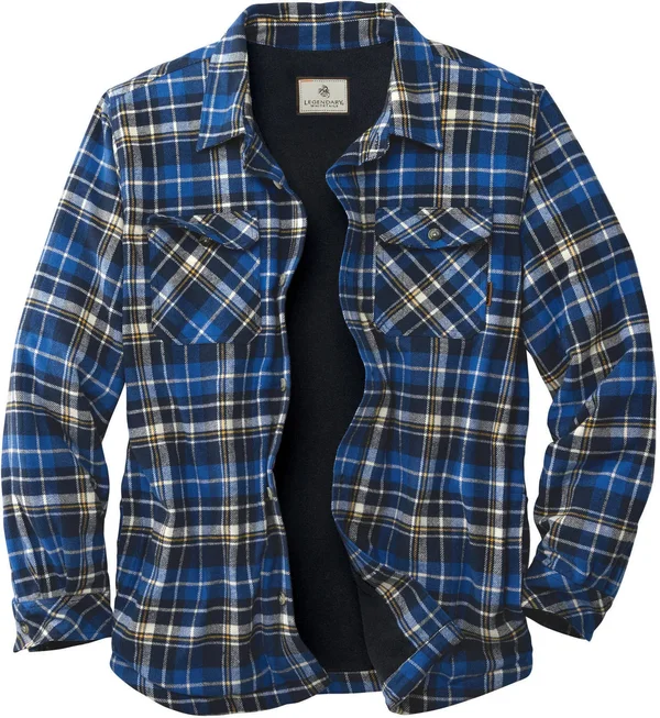 Legendary Whitetails Men's Deer Camp Fleece Lined Flannel Shirt Jacket