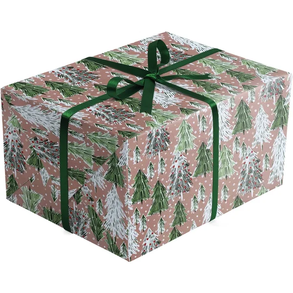 Bulk Ream Roll Christmas Gift Wrap Wrapping Paper, Opulent Tree Kraft