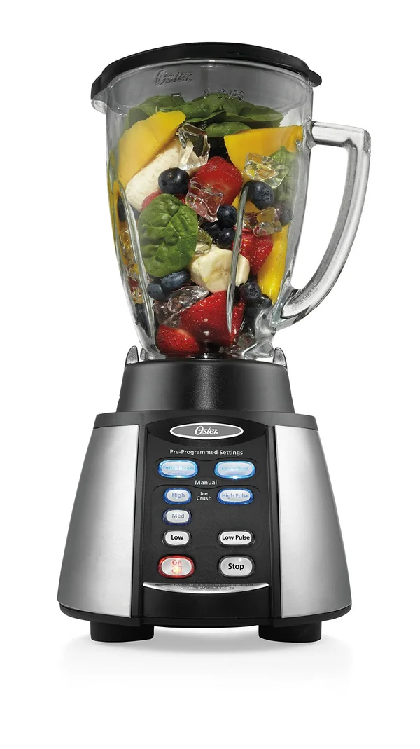 Oster Reverse Crush Counterforms Blender, Brushed Stainless Steel/Black Finish