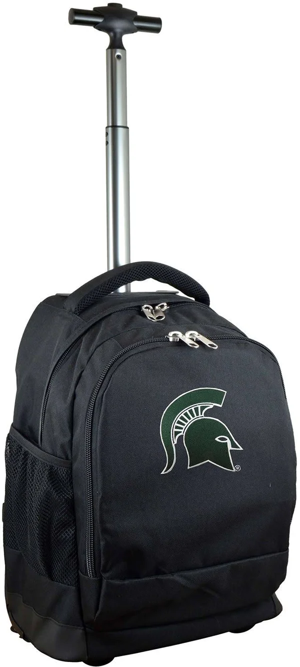 Mojo Black Michigan State Premium Wheeled Backpack