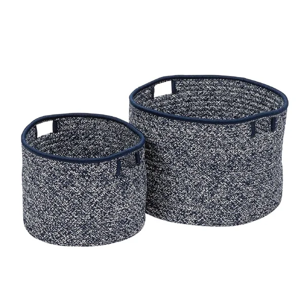 15x22 Denim Blue Modern Round Storage Basket