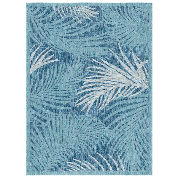 Safavieh Courtyard Deana Indoor/ Outdoor Rug - 6&7x22 x 6&7x22 Round - Aqua/Navy