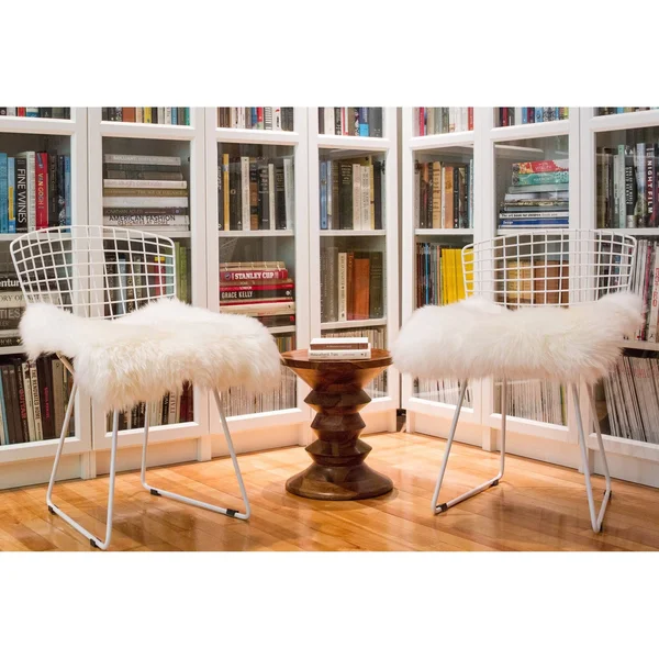 New Zealand Sheepskin Chair Seat Pad - Set of 2 - 17x22 x 17x22 - Gradient Grey