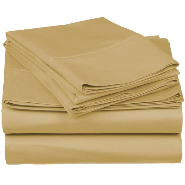 Superior 530 Thread Count Cotton Deep Pocket Sheet Set - Size: Queen, Brown