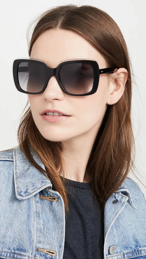 Rag & Bone Square Acetate Sunglasses - Black, Women's