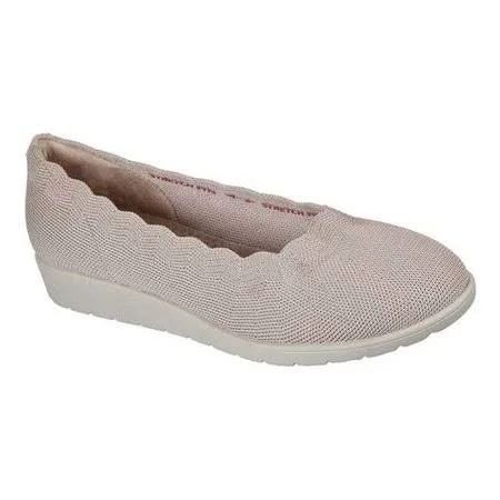 Skechers Cleo Flex Washable Knit Wedge Skimmer- Spellbind - Size 11 Medium, Taupe