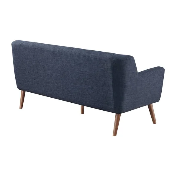 Allora Mid-Century Modern 68x22 Tufted Sofa in Navy Blue