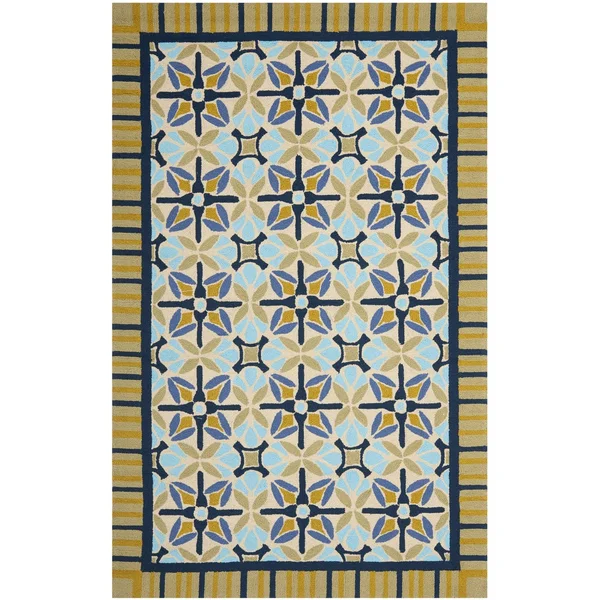 Safavieh Four Seasons FRS449A 3&6x22 x 5&6x22 Tan - Blue Area Rug