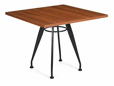 Square Table Global Total Office Size: 2& 6x22 Diameter, Base Finish: Tungsten (Metallic), Top Finish: Tiger Fruitwood